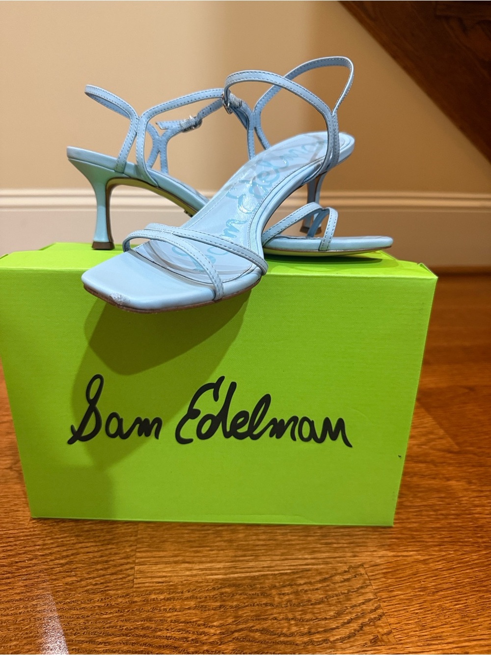 Sam Edelman Pale Blue Strappy Slingback Heels